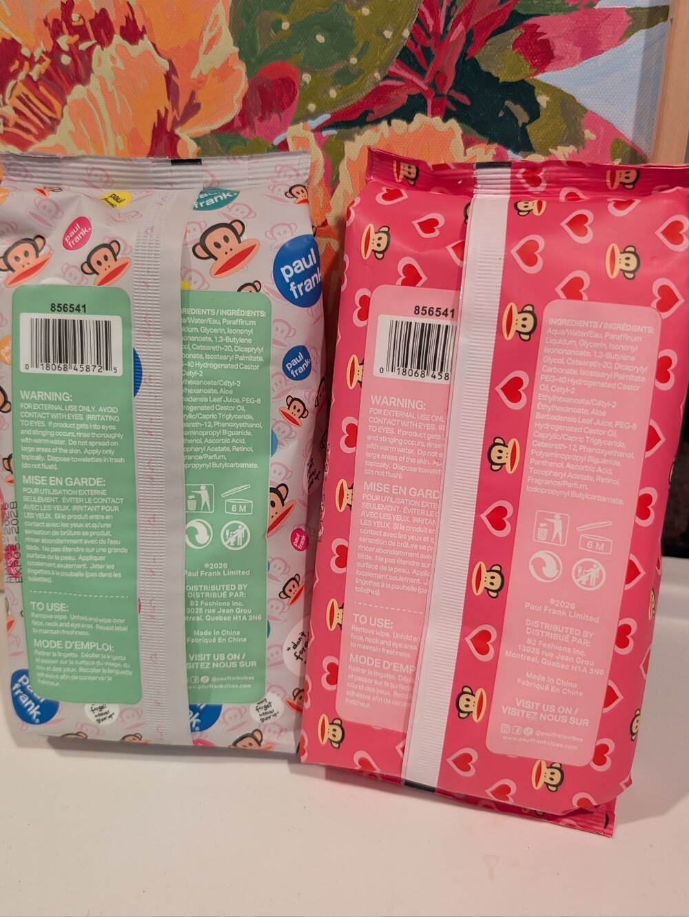 Paul Frank Makeup Cleansing Wipes – 2 Pack Bundle – Aloe Vera + Retinol - Picture 2 of 4